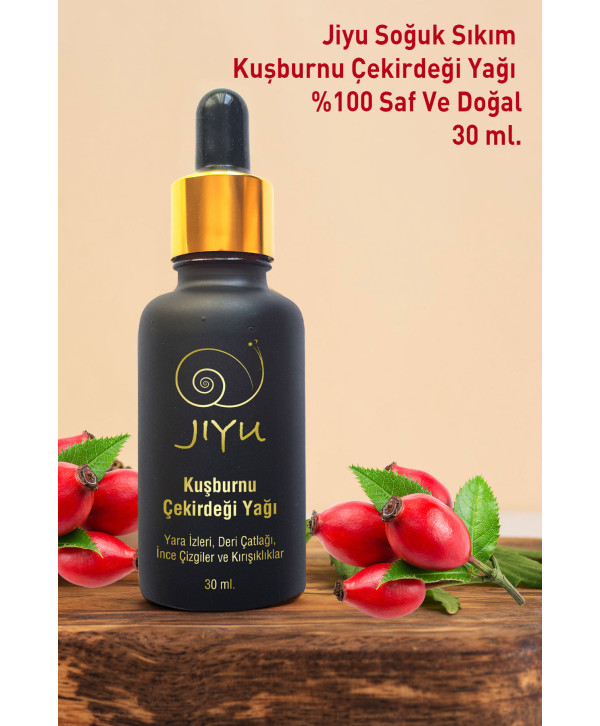 Jiyu Kuşburnu Çekirdeği Yağı %100 Doğal Vegan Soğuk Sıkım 30 ml.