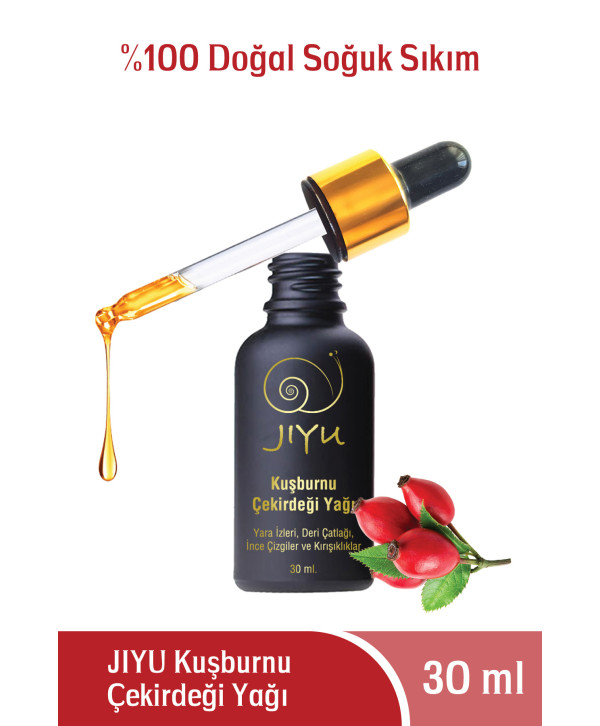 Jiyu Kuşburnu Çekirdeği Yağı %100 Doğal Vegan Soğuk Sıkım 30 ml.