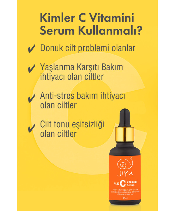 Jiyu C Vitamini Serumu – Aydınlatıcı, Leke Giderici ve Yaşlanma Karşıtı Cilt Bakımı 30 ml.