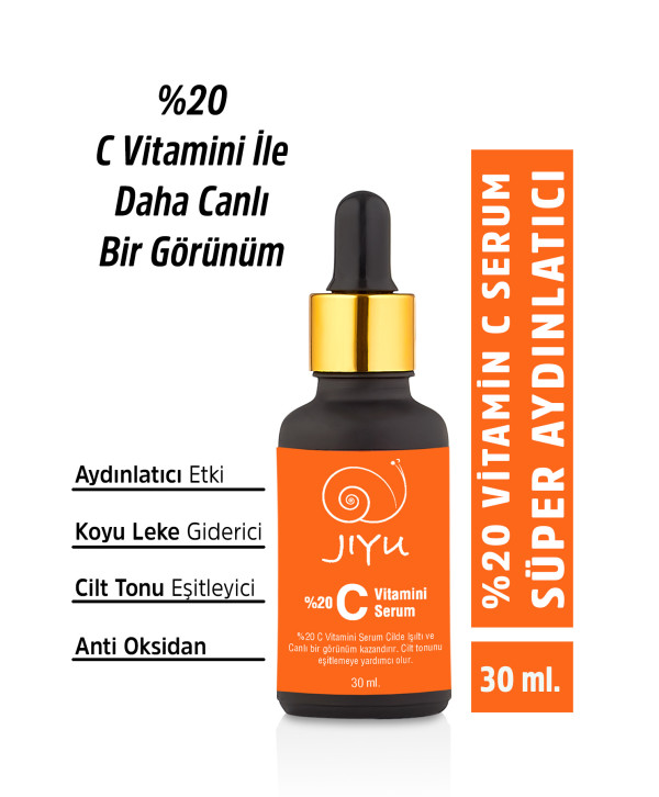 Jiyu C Vitamini Serumu – Aydınlatıcı, Leke Giderici ve Yaşlanma Karşıtı Cilt Bakımı 30 ml.