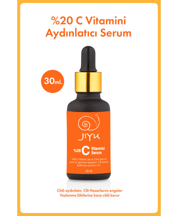 Jiyu Yaşlanma ve Kırışıklık Karşıtı 3'lü Cilt Serum Seti Hyalüronik Asit ve Kolajen Serum + C Vitamini Serum + Leke Karşıtı Serum 3x30 ml.