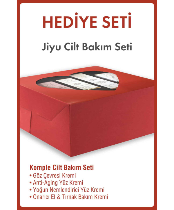 Jiyu Cilt Bakım Seti Hediye Seti 4 Ürün Kalpli Hediye Kutusu